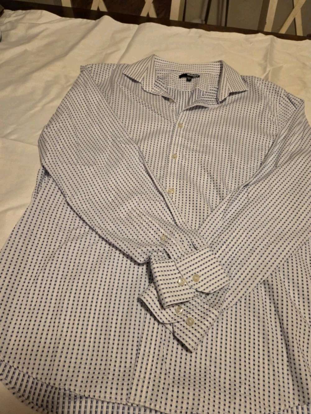 Mens Murano Dress Shirt with Navy Dot